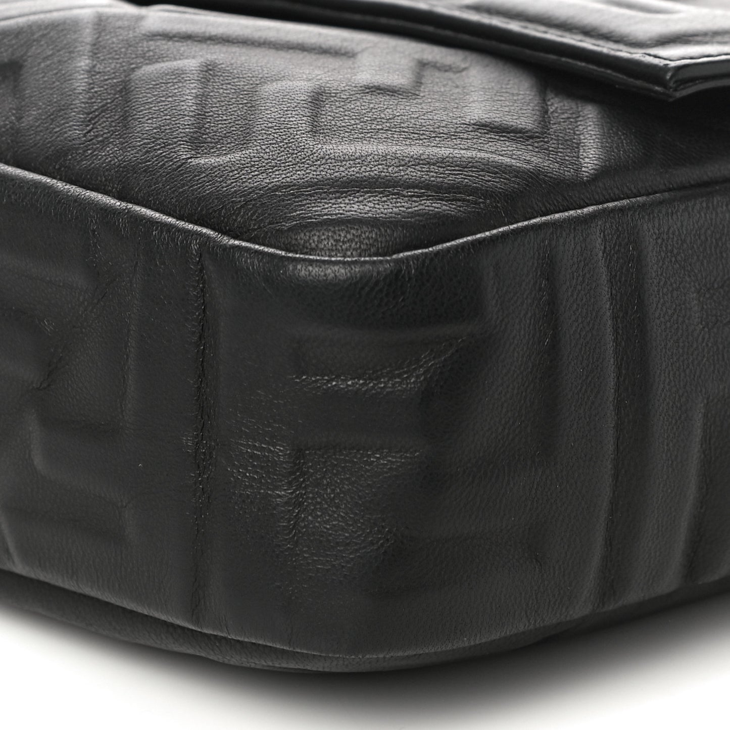 Nappa FF 1974 Embossed Large Baguette Black