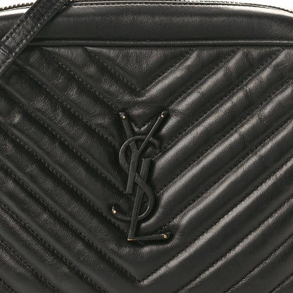 Saint Laurent Calfskin Matelasse Monogram Monochrome Lou Camera Bag Black 8 of 14
