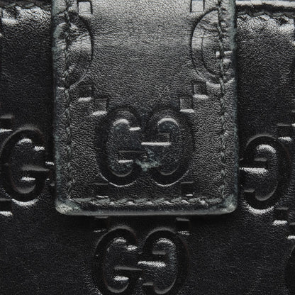 Gucci Guccissima Metal Bar French Flap Wallet Black 9 of 11