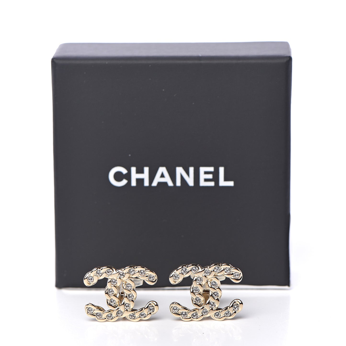 Crystal Pearls Coronation CC Earrings Gold