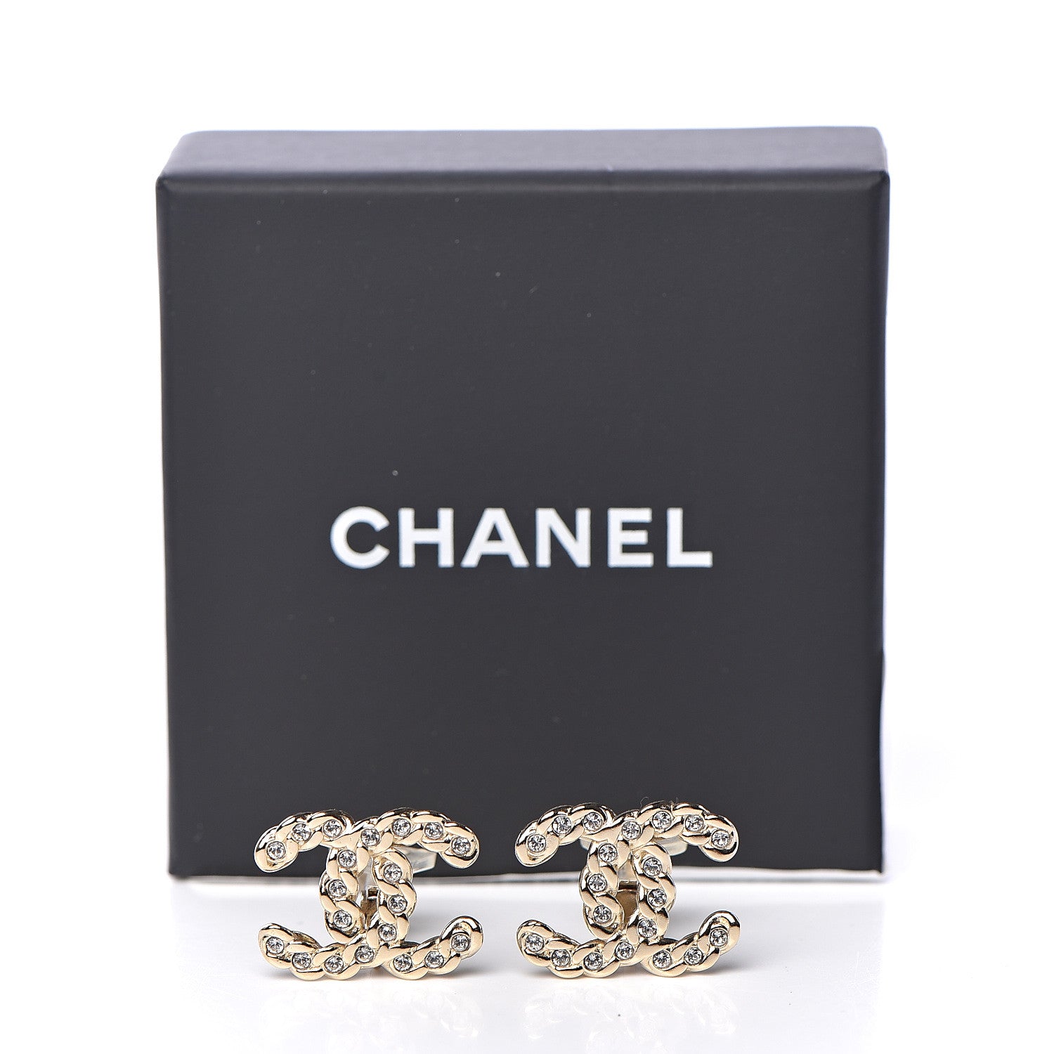 Chanel Crystal Pearls Coronation CC Earrings Gold 5 of 5