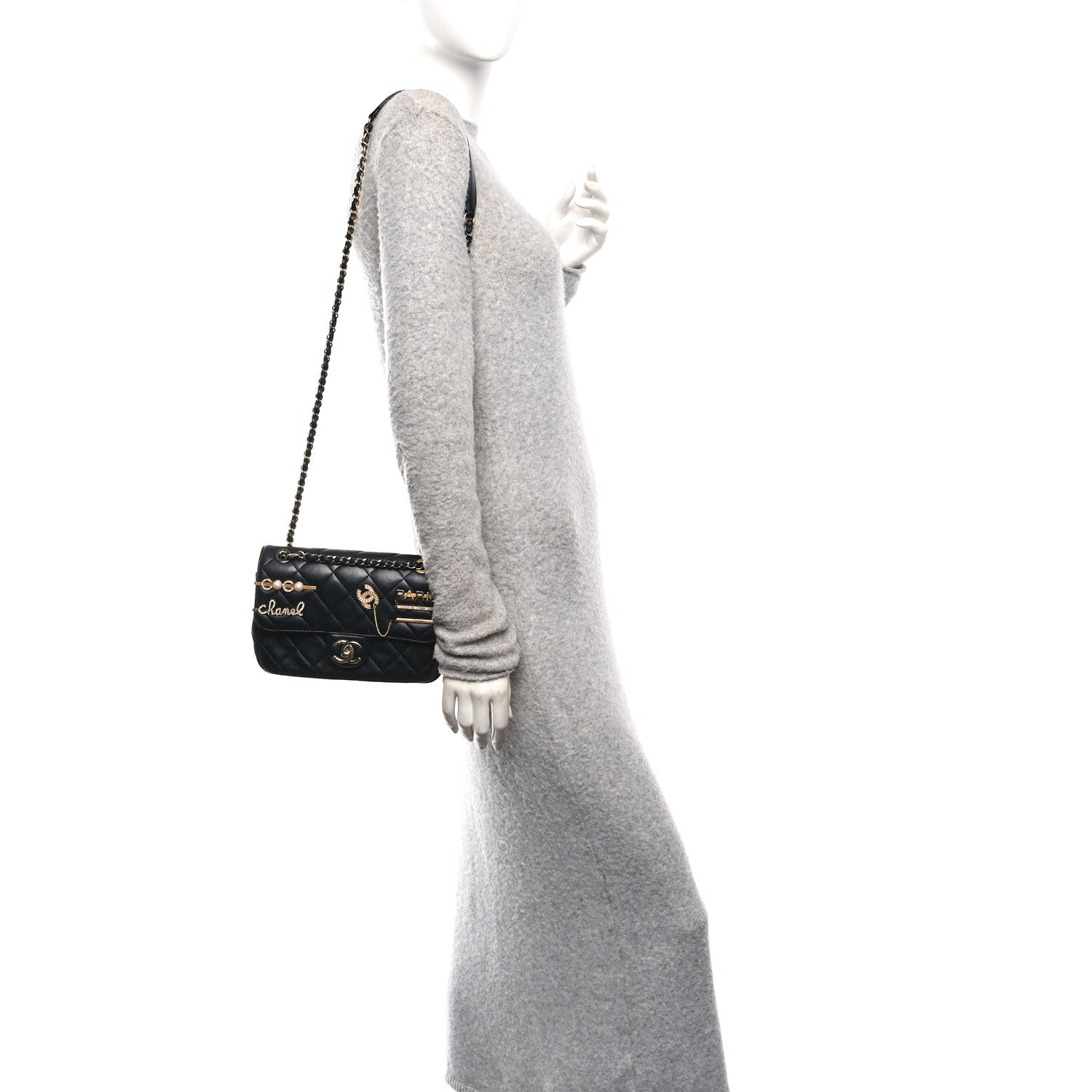 Chanel Lambskin Quilted Small Coco Clips Single Flap Black 2 of 10