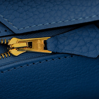 Hermes Taurillon Clemence Birkin 35 Bleu Paradis 15 of 27