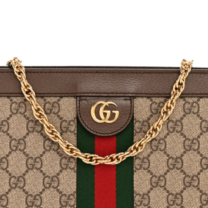 Gucci GG Supreme Monogram Web Medium Ophidia Chain Shoulder Bag Brown 8 of 13
