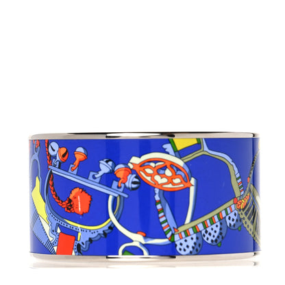 Hermes Enamel Printed Extra Wide Concours d'Etrier Bracelet 65 3 of 5
