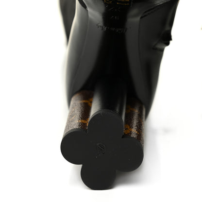 Louis Vuitton Suede Calfskin Monogram Podium Platform Thigh Boots 37 Black 8 of 13