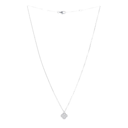 Van Cleef & Arpels 18K White Gold Diamond Sweet Alhambra Pendant Necklace 3 of 7