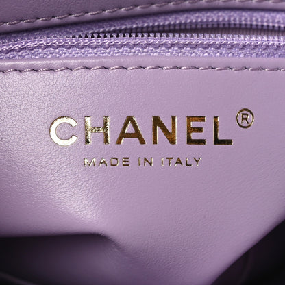 Chanel Shiny Aged Calfskin Quilted Nano Kelly Shopper Lilac 7 of 10