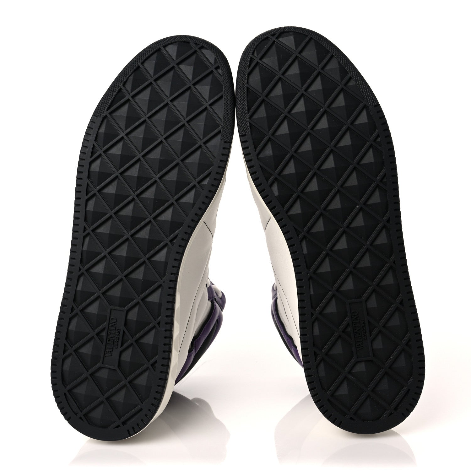 Valentino Garavani Nappa Mens One Stud High Top Sneakers 43 White Indian Violet Black 5 of 8