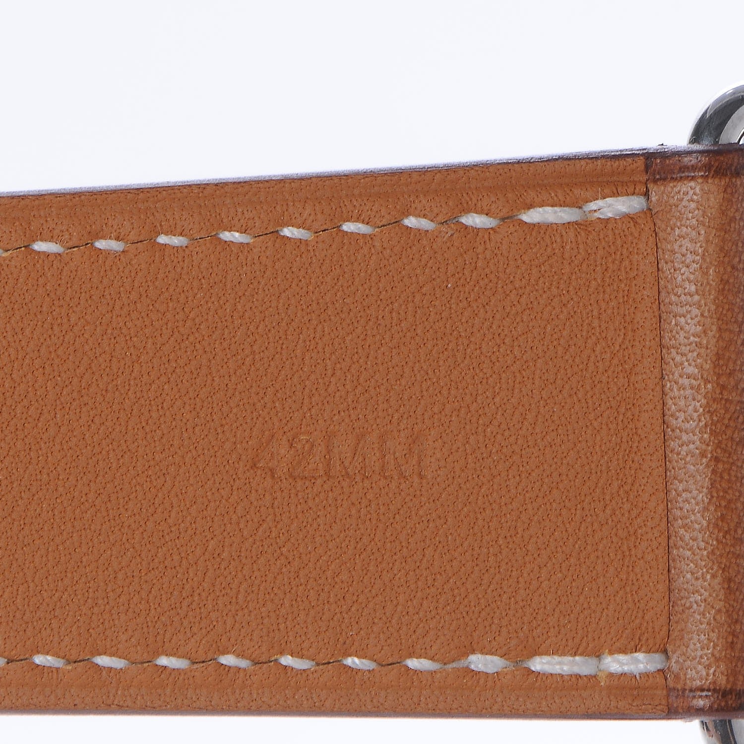 Hermes Barenia 42mm Apple Watch Single Tour Band Fauve 3 of 8