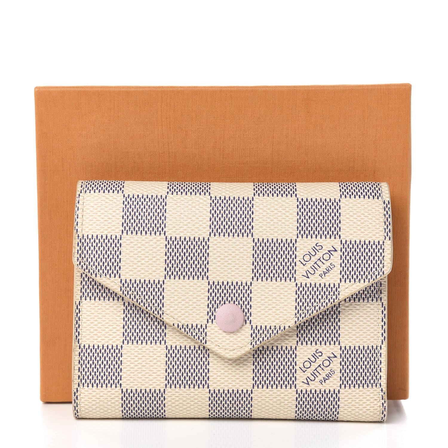 Louis Vuitton Damier Azur Victorine Wallet Rose Ballerine 8 of 8
