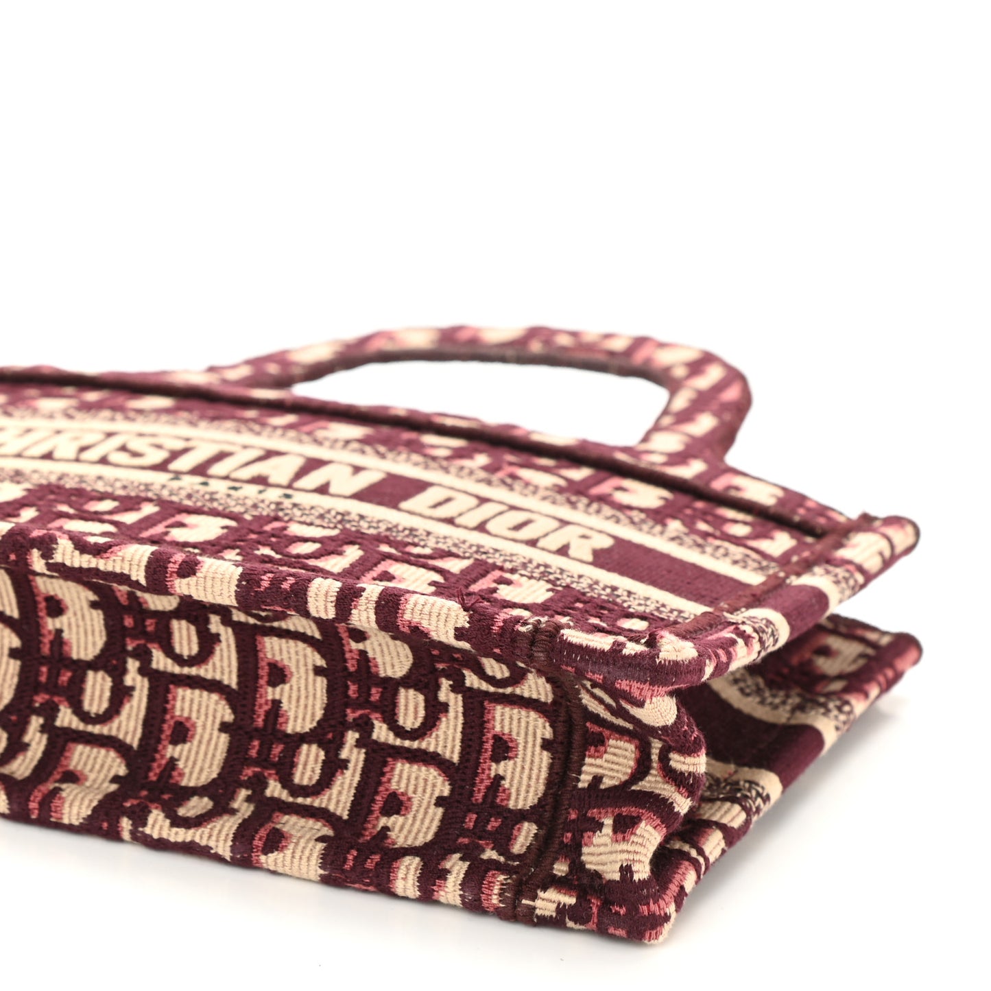 Oblique Mini Book Tote Burgundy Multicolor