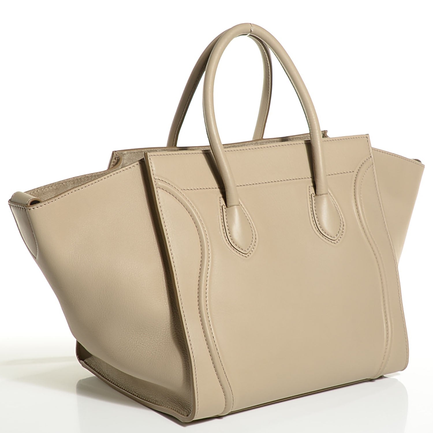 Celine Supple Calfskin Medium Phantom Luggage Beige 3 of 9