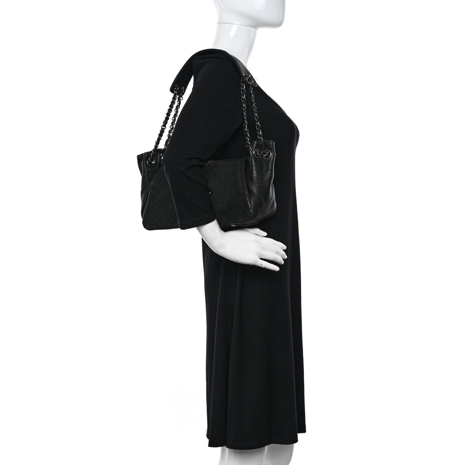 Chanel Calfskin Diamond Stitch Accordion Flap Black 2 of 13
