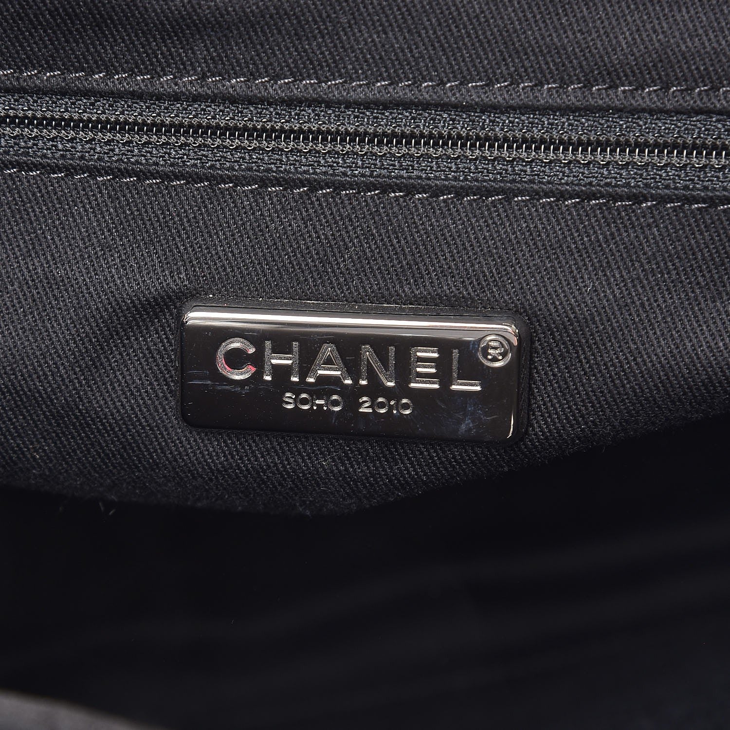 Chanel Glazed Calfskin Quilted Tweed Portobello Tote Black Red 5 of 8