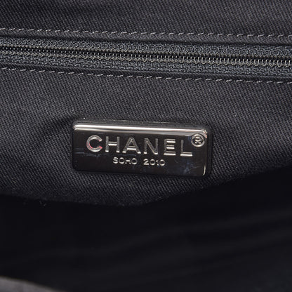 Chanel Glazed Calfskin Quilted Tweed Portobello Tote Black Red 5 of 8
