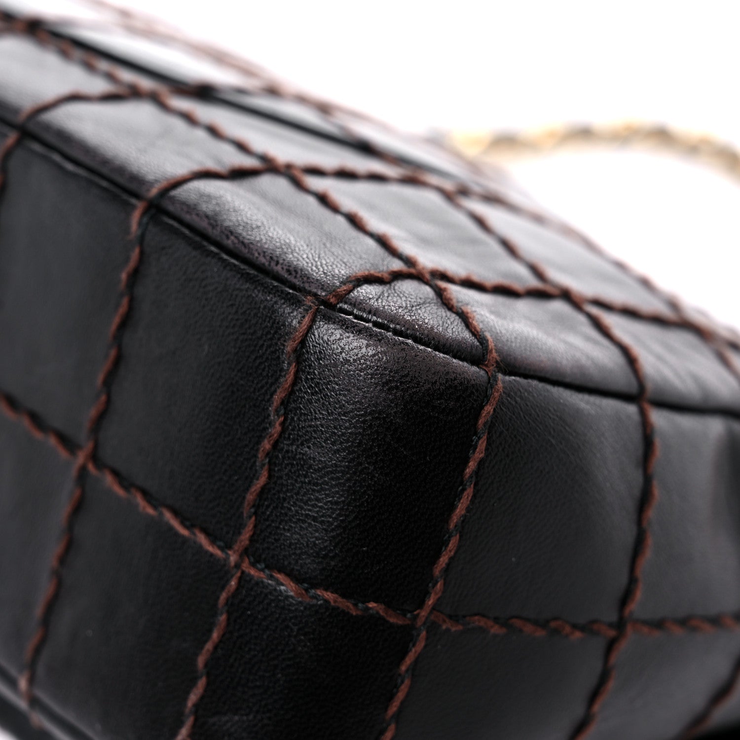 Chanel Lambskin Stitched Chocolate Bar Single Flap Brown 10 of 17