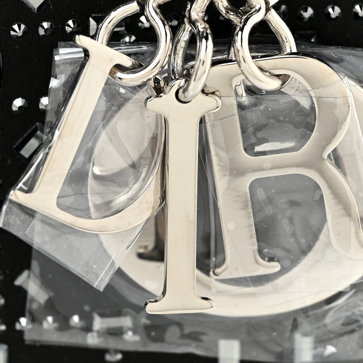 Satin Crystal Cannage Mini Lady Dior Black