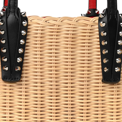 Christian Louboutin Raffia Calfskin Cabata Mini Spiked Tote Beige 15 of 25