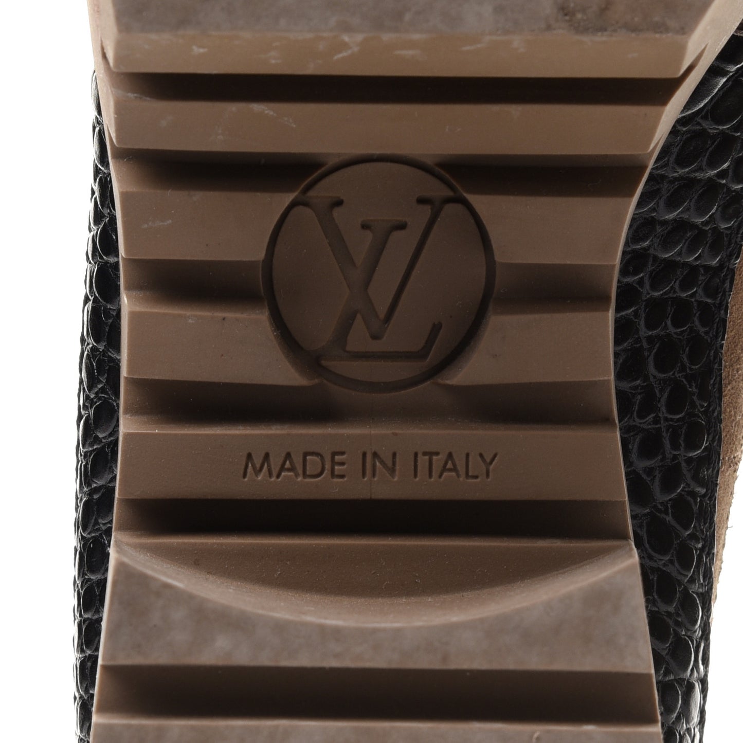 Suede Calfskin Monogram Laureate Platform Desert Boots 37 Taupe