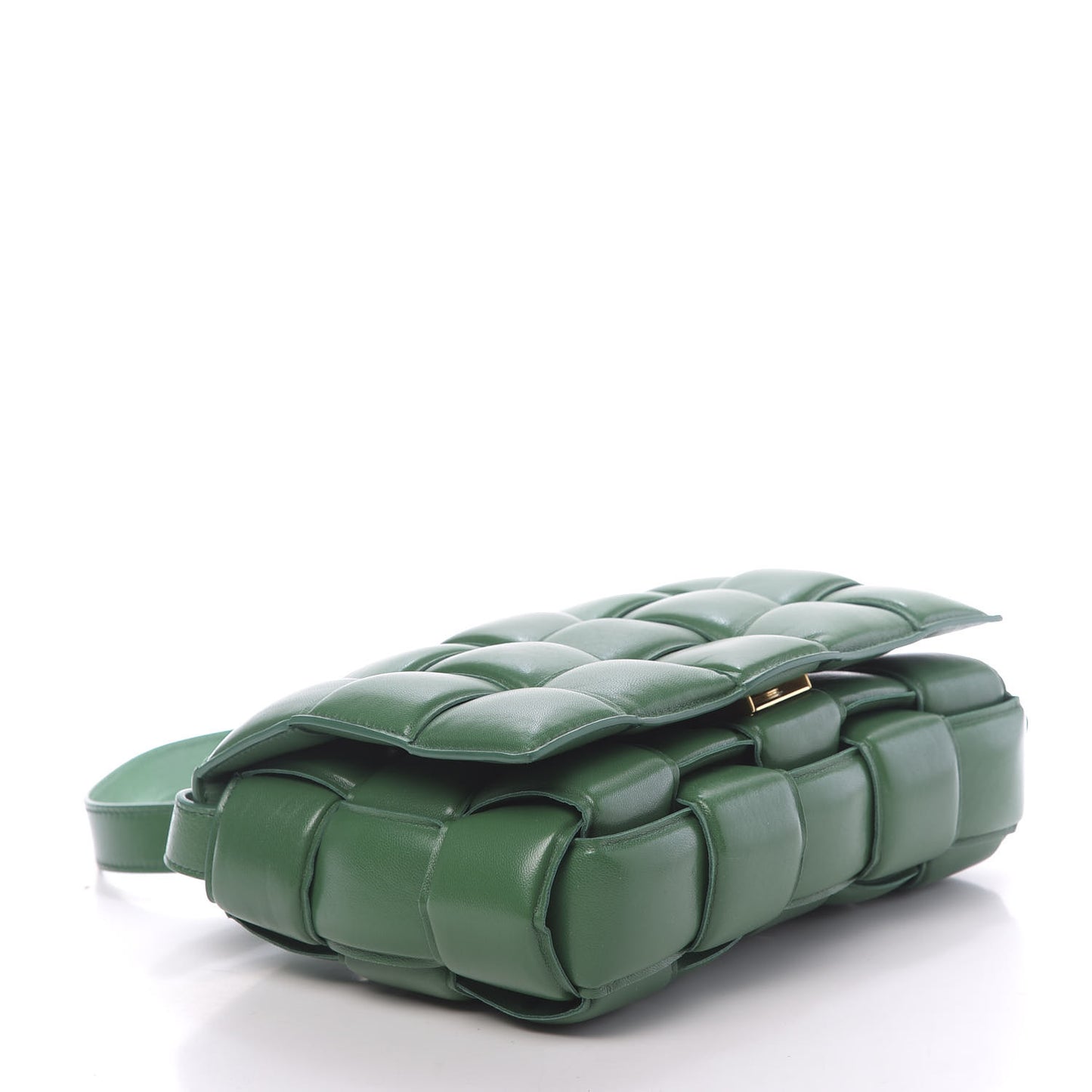 Nappa Maxi Intreccio Padded Cassette Crossbody Bag Racing Green