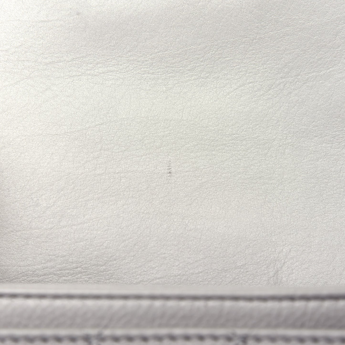 Calfskin Quilted Top Handle Flap Light Grey