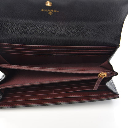 Chanel Caviar Quilted Large Gusset Flap Wallet Black 5 of 9