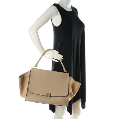 Celine Drummed Calfskin Suede Large Trapeze Dune 2 of 8