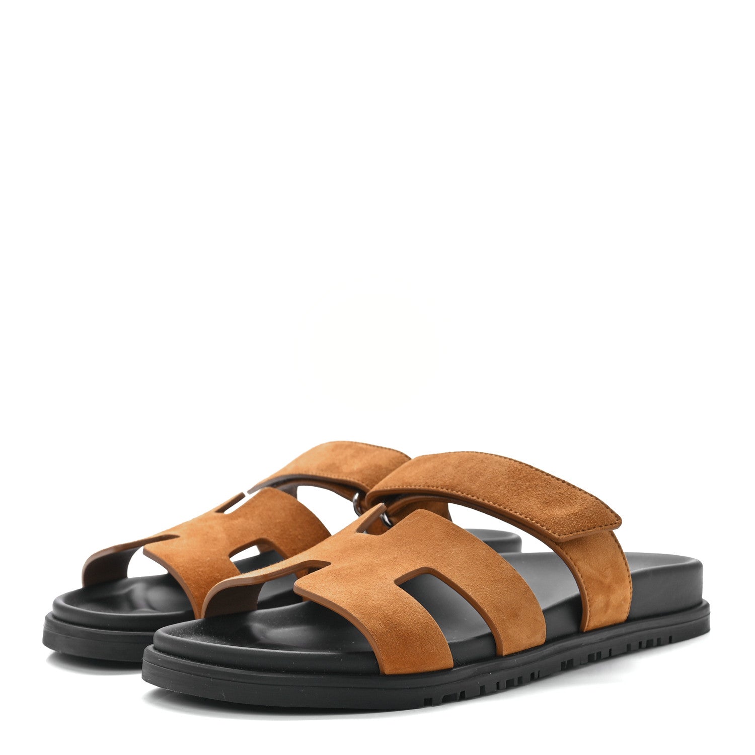 Hermes Suede Goatskin Womens Chypre Sandals 38 Naturel 3 of 8