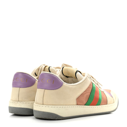 Gucci Moire Fabric Nubuck Web Womens Screener Sneakers 39 Cinnamon Dusty Milk New Lavender 4 of 8