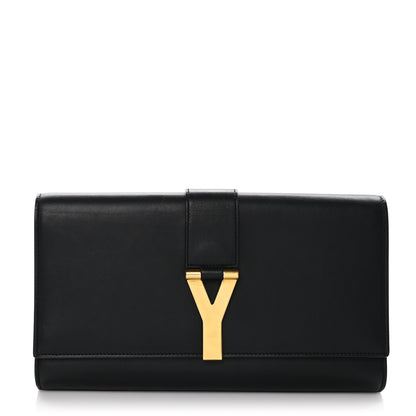 Saint Laurent SAINT LAURENT Calfskin Classic Y Ligne Clutch Black 1 of 11