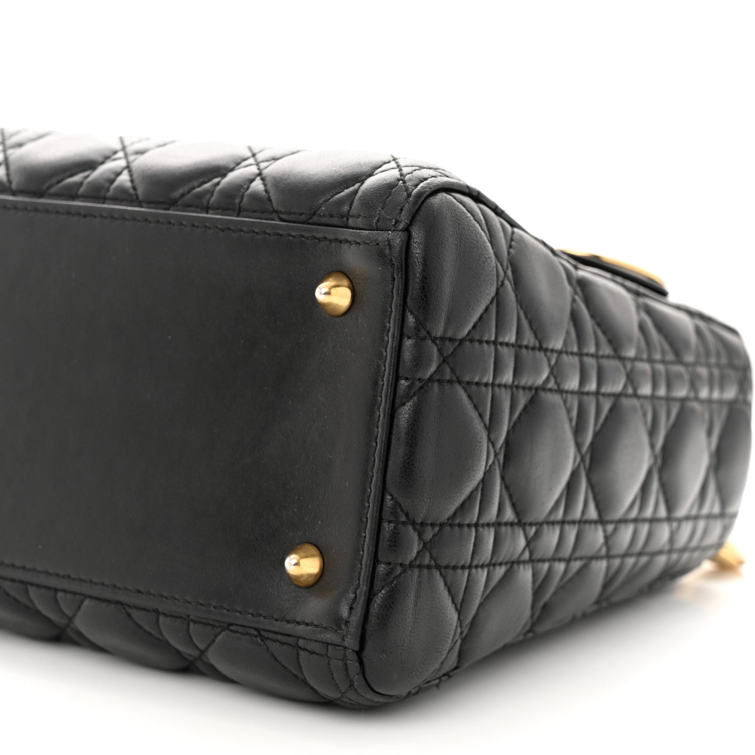 Christian Dior Lambskin Cannage Medium Lady Dior Black 10 of 10