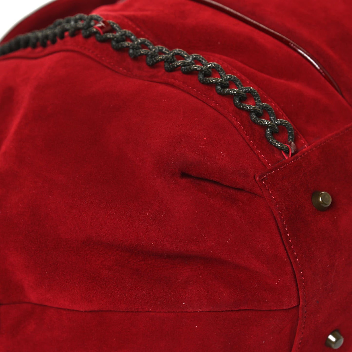 Suede Chain Shoulder Bag Red