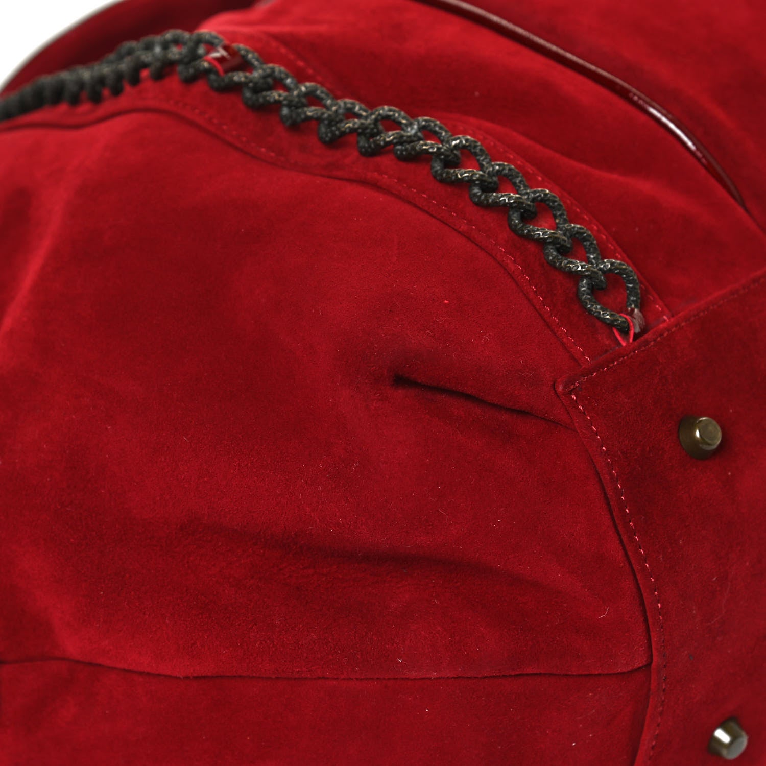 Christian Louboutin Suede Chain Shoulder Bag Red 10 of 10