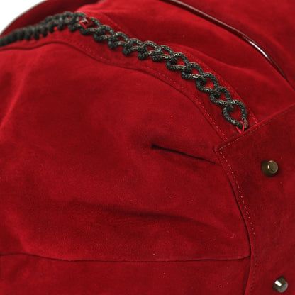 Christian Louboutin Suede Chain Shoulder Bag Red 10 of 10