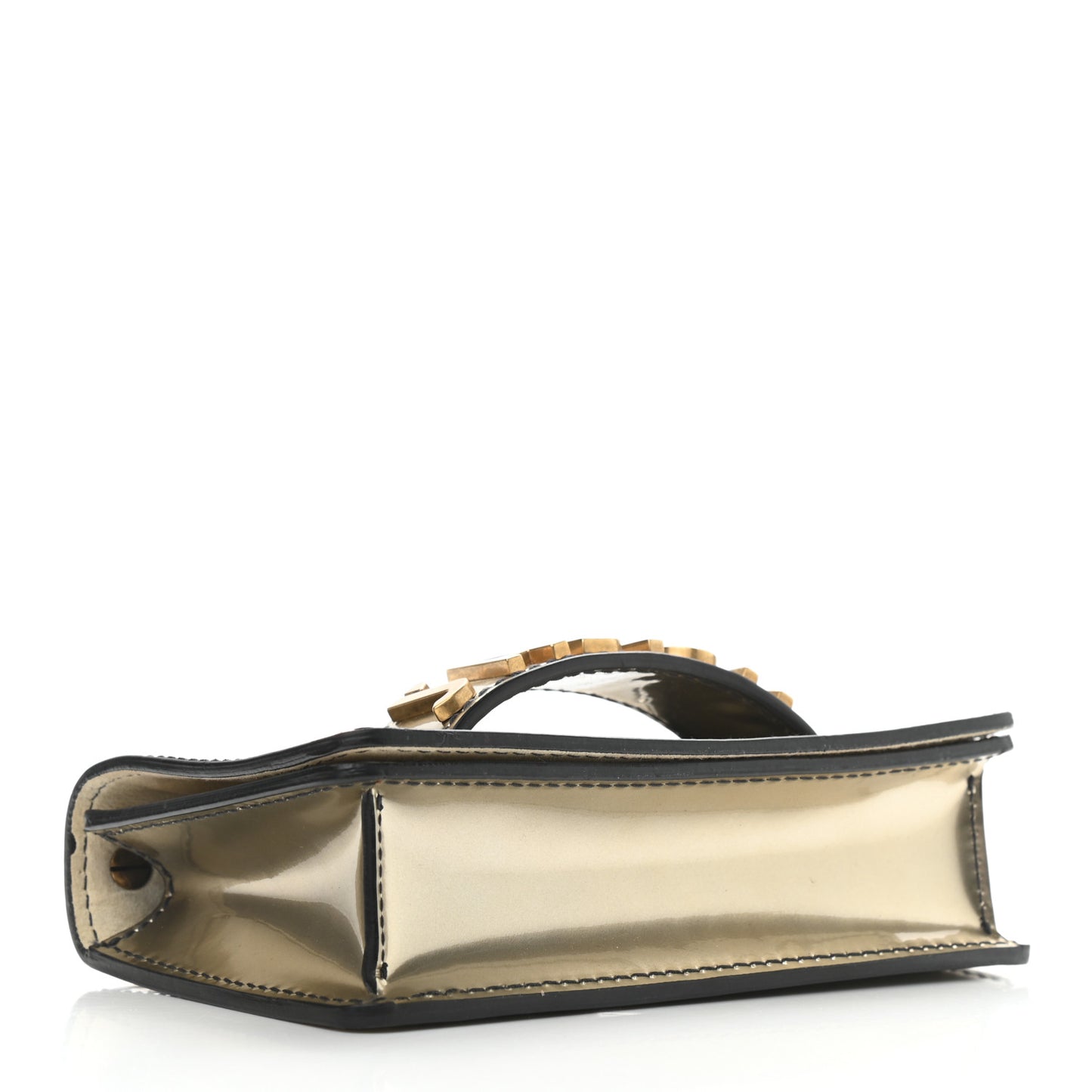 Metallic Calfskin J'Adior Chain Flap Bag Bronze