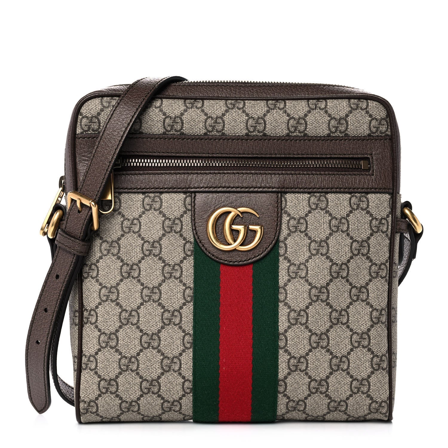 Gucci GG Supreme Monogram Web Small Ophidia Messenger Bag Brown 1 of 11