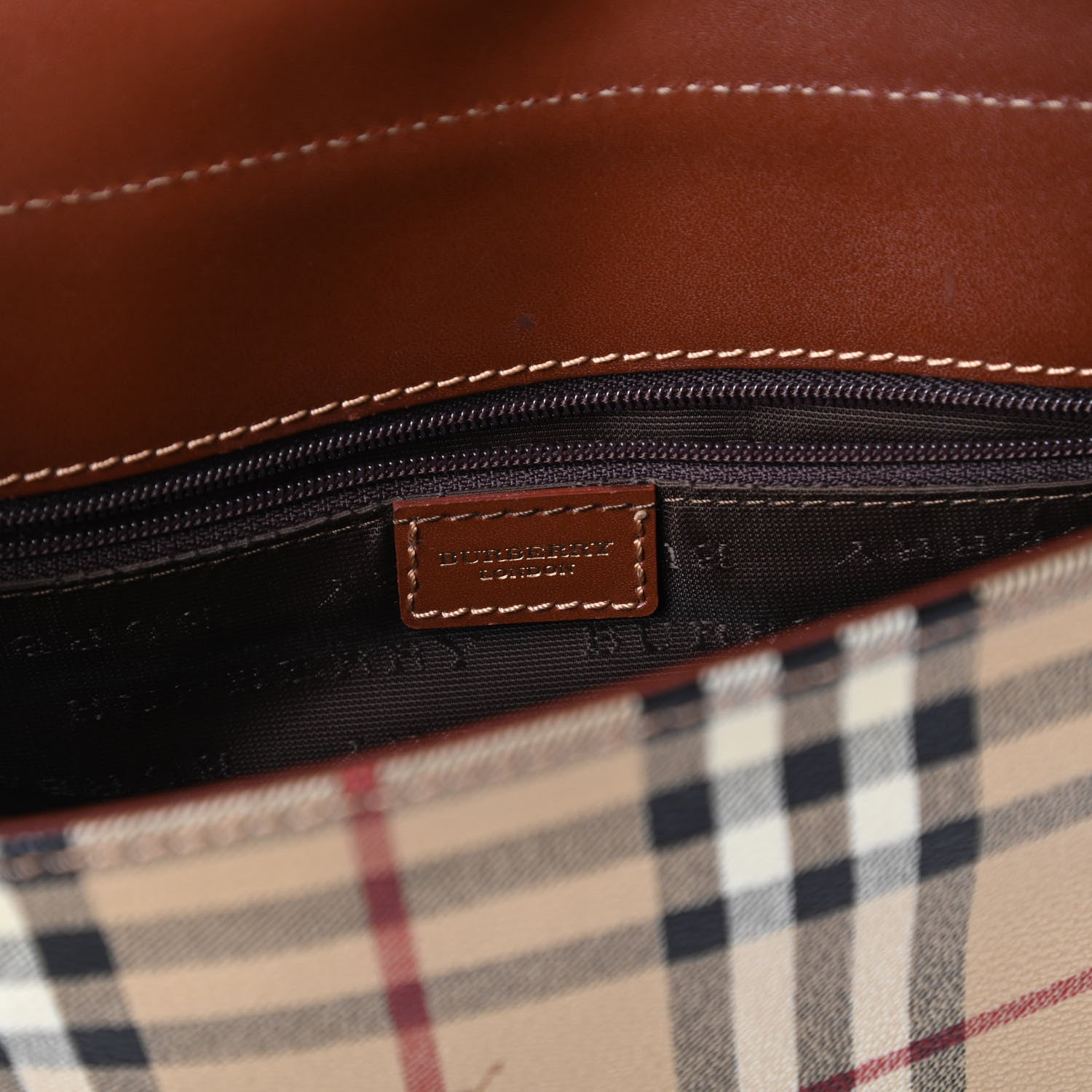 Burberry Haymarket Check Crossbody Bag Brown 8 of 10