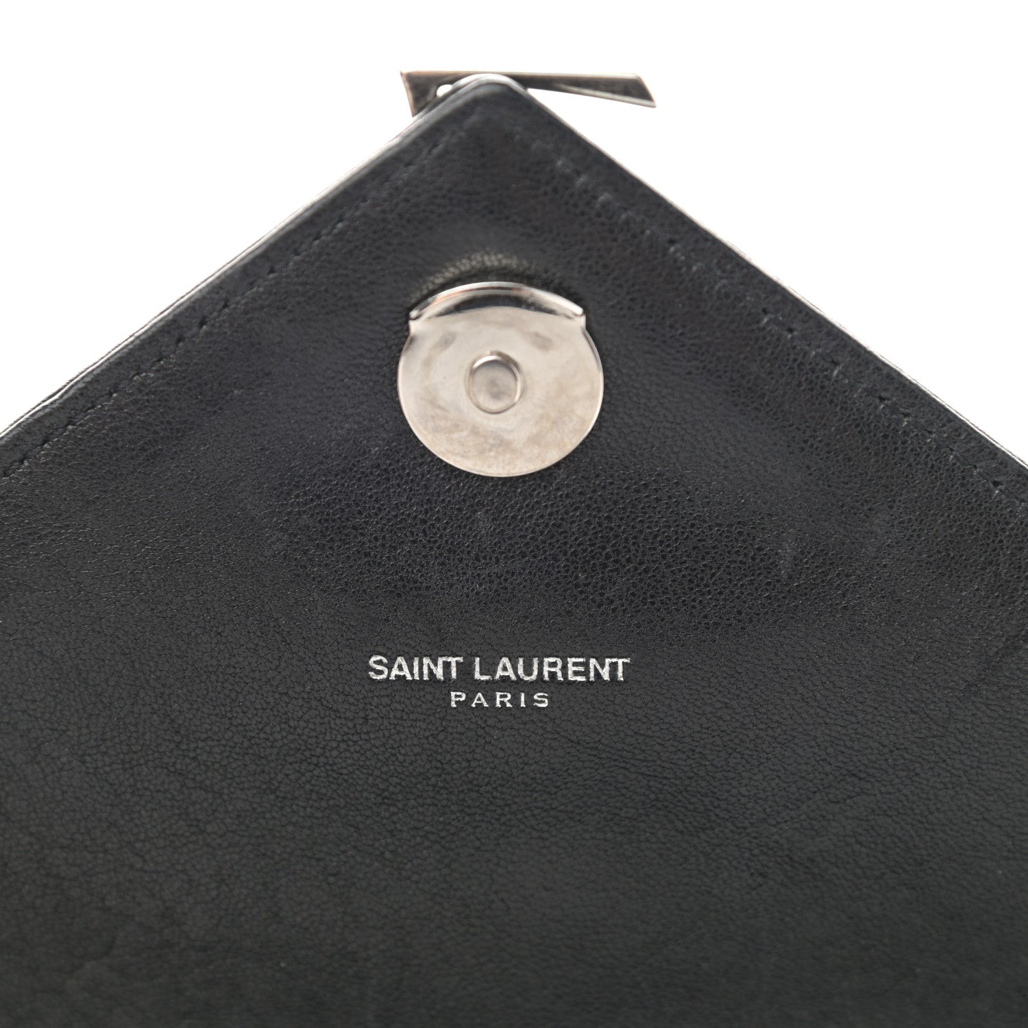 Saint Laurent Calfskin Mixed Matelasse Triquilt Large Monogram Satchel Black 7 of 12