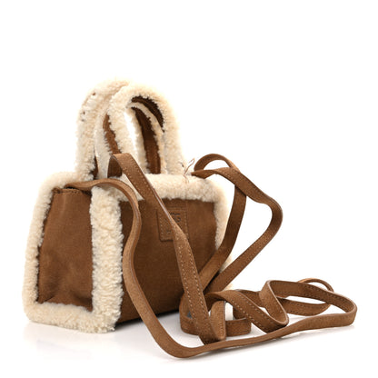 Telfar X UGG Suede shearling Small Shopping Bag Chestnut 3 of 12