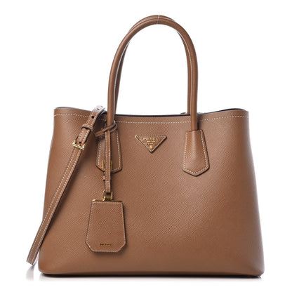 Prada Saffiano Cuir Medium Double Bag Cannella Cocco 1 of 12
