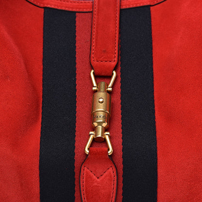 Gucci Soft Suede Web Large Jackie Hobo Red 11 of 11