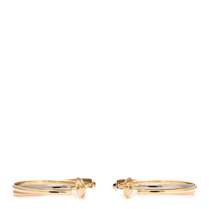 Cartier 18K Pink Yellow White Gold Trinity Hoop Earrings 3 of 4
