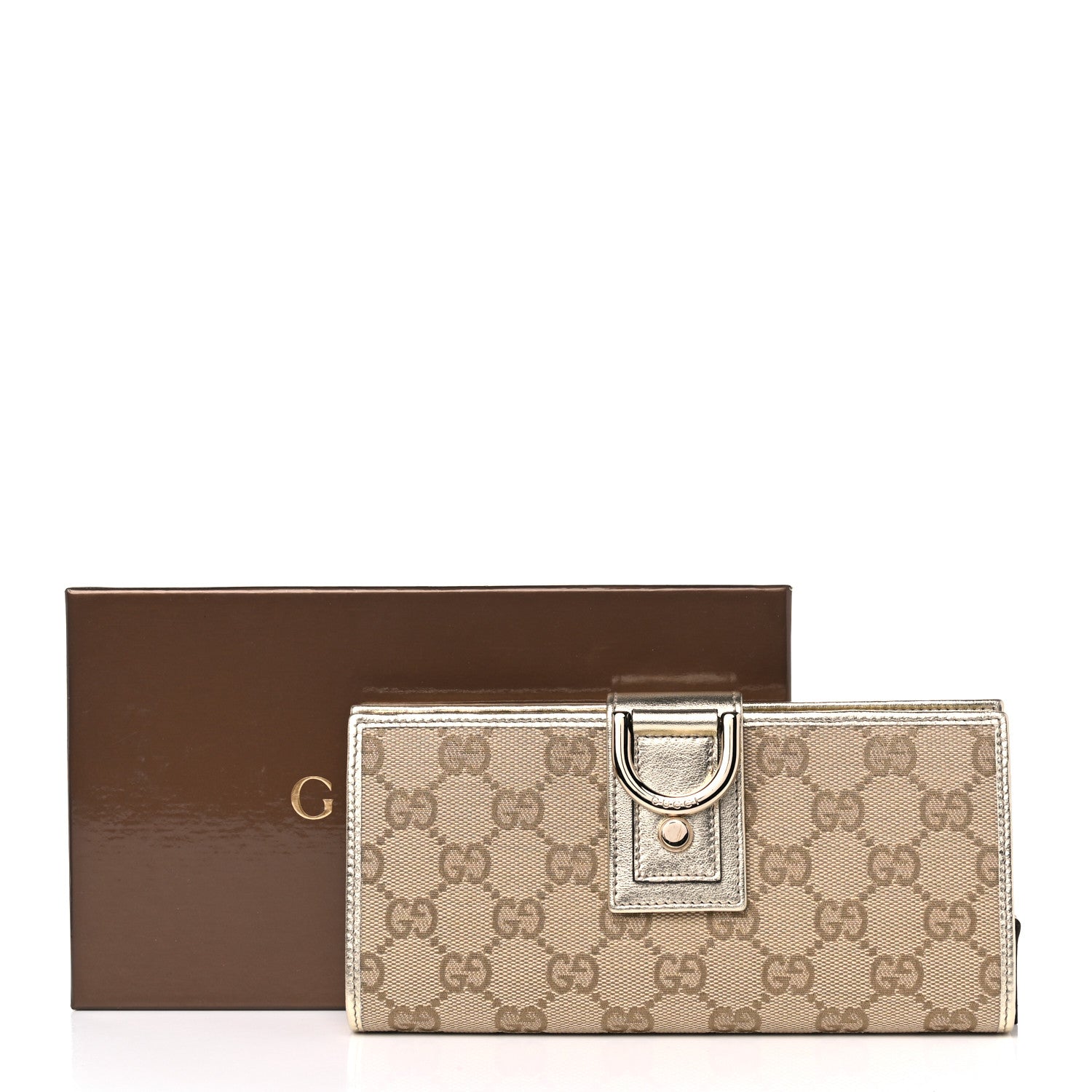 Gucci Monogram Abbey Continental Wallet Gold 9 of 9