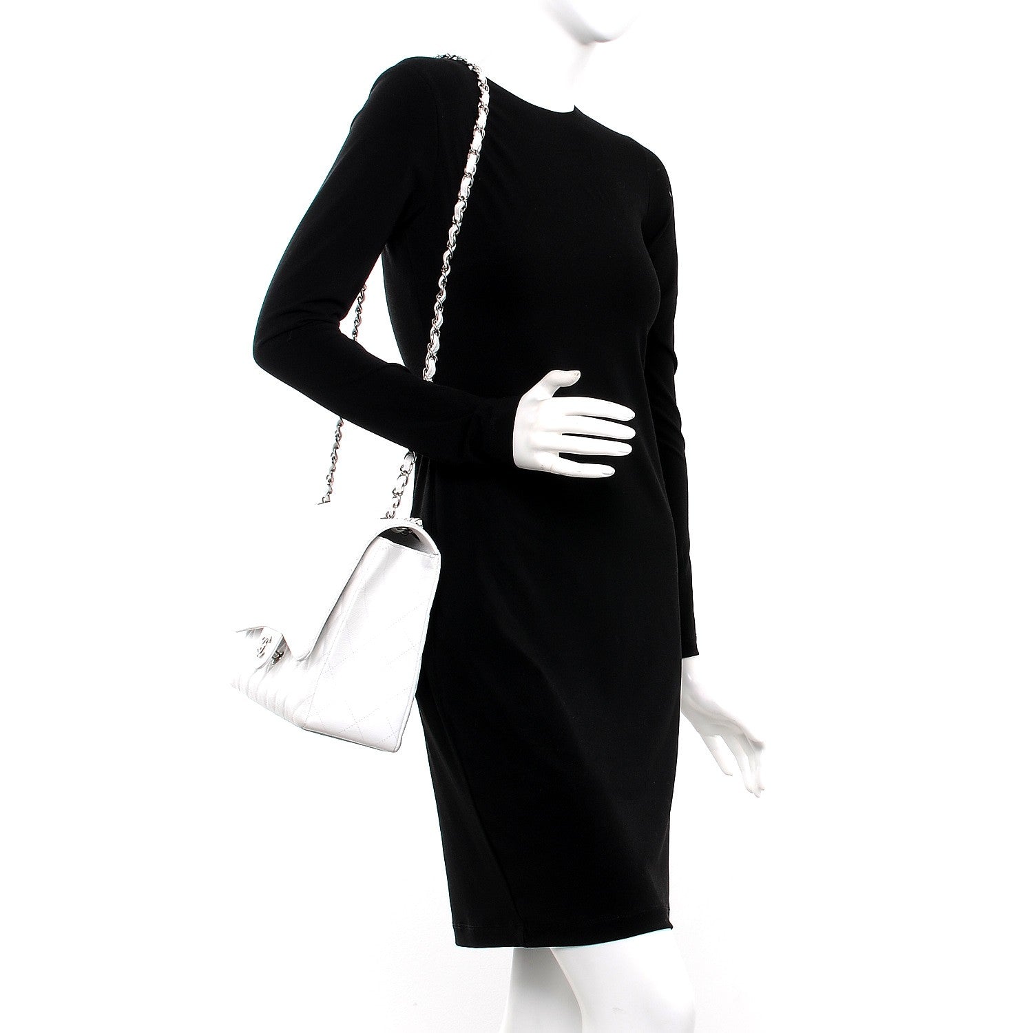 Chanel Caviar Maxi Single Flap White 2 of 13