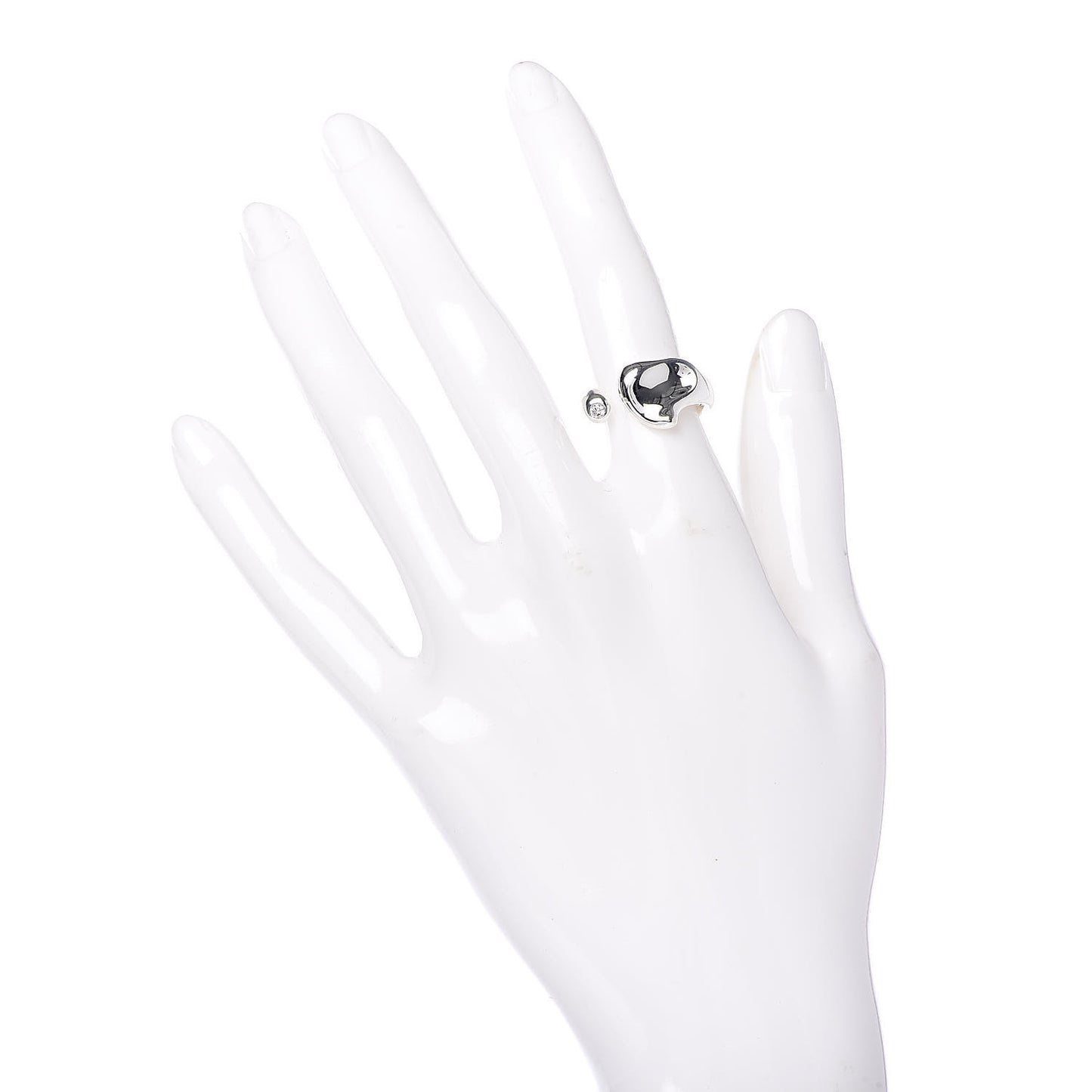 Sterling Silver Diamond Elsa Peretti Full Heart Ring 48 4.5