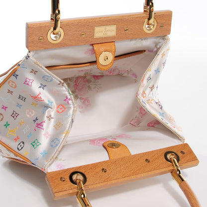 Louis Vuitton Silk Satin Monogram Multicolor Abelia White 5 of 7
