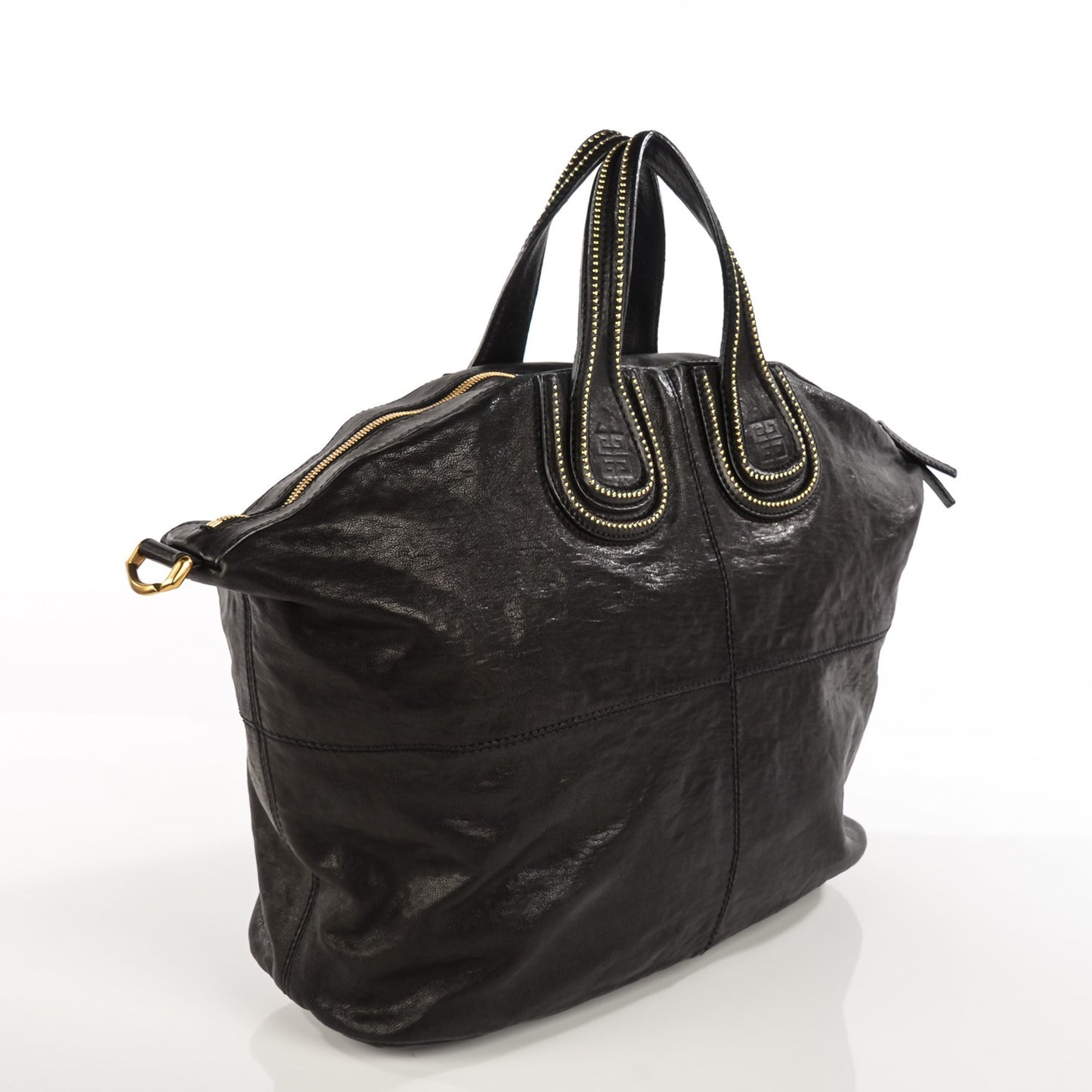Lambskin Studded Large Nightingale Black