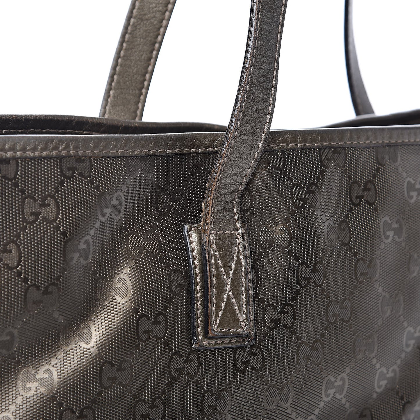 Imprime Monogram Medium Zippered Shopping Tote Pewter