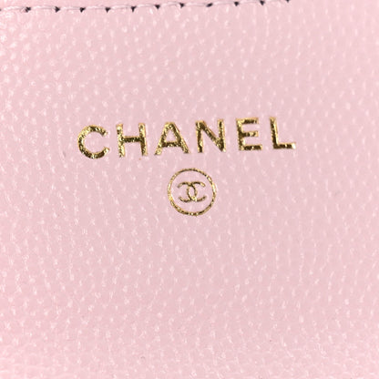 Chanel Caviar Quilted Flap Card Holder Wallet Light Pink 7 of 8